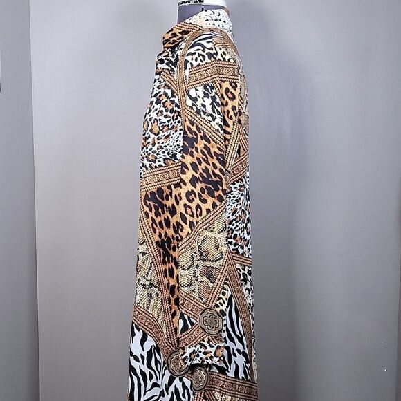 NWOT Attitudes by Renee Regular Duster & Sleeveless Maxi Dress Set Sz XXS - Picture 6 of 16